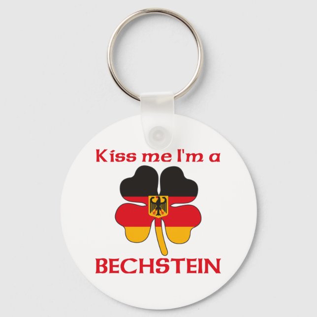 Personalized German Kiss Me I'm Bechstein Keychain (Front)