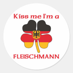 Personalized German Kiss Me I'm Fleischmann Classic Round Sticker