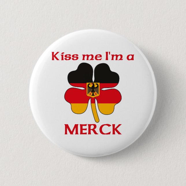 Personalized German Kiss Me I'm Merck 2 Inch Round Button (Front)