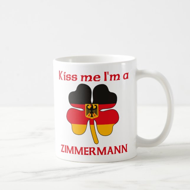 Personalized German Kiss Me I'm Zimmermann Coffee Mug (Right)