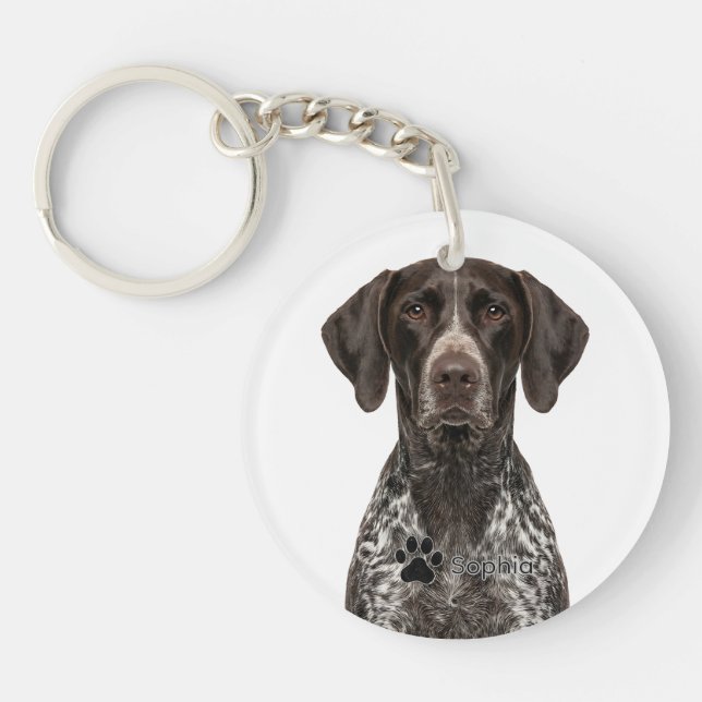 Personalized German Liver Pointer Dog Keychains (Front)