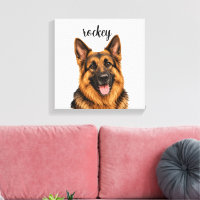 Personalized German Shepherd Dog Canvas Print