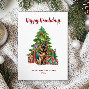 Personalized German Shepherd Dog Family Christmas Holiday Card