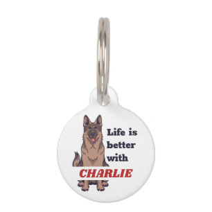 Personalized German Shepherd Dog Lover Custom Text Pet Tag