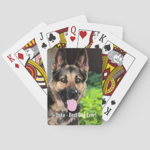 Personalized German Shepherd Dog Photo, Dog Name Playing Cards