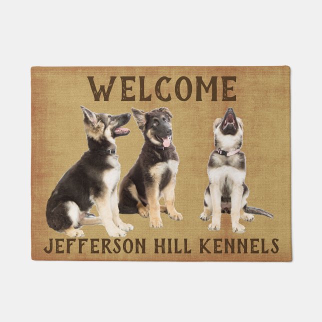 Personalized German Shepherd Puppies Doormat (Front)