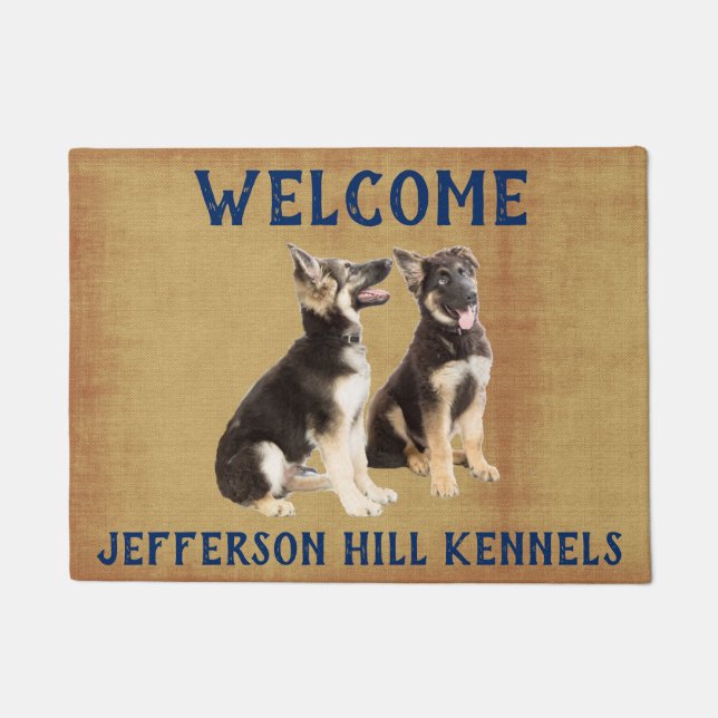 Personalized German Shepherd Puppies Doormat (Front)