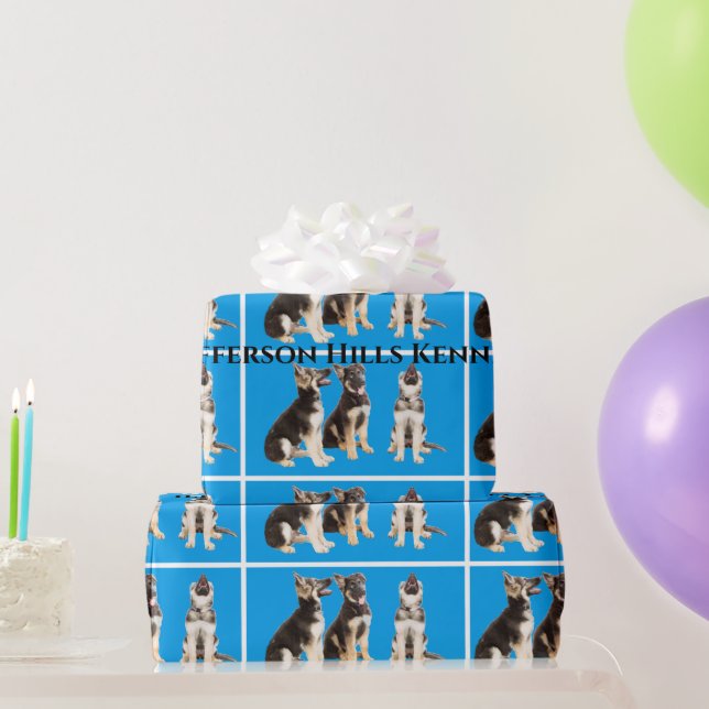 Personalized German Shepherd Puppies Wrapping Paper (Party Gifts)