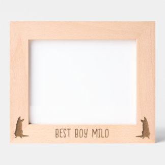 Personalized German Shepherd Silhouette Engraved P Etched Frames