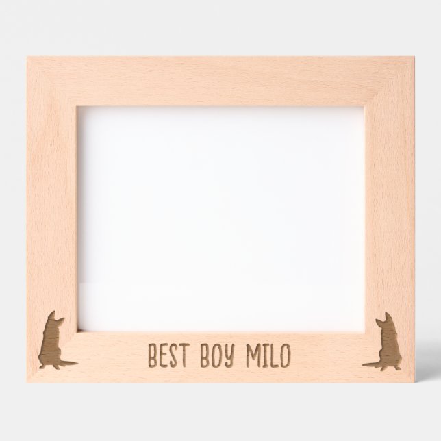 Personalized German Shepherd Silhouette Engraved P Etched Frames (Front)