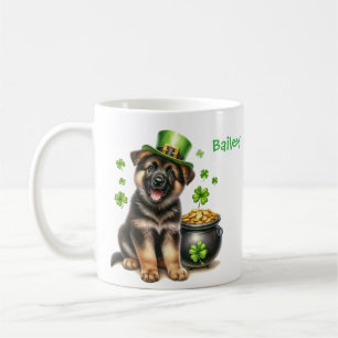 Personalized German Shepherd St. Patty's Day Coffee Mug