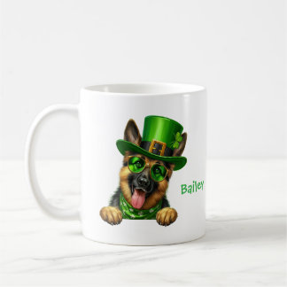 Personalized German Shepherd St. Patty's Day Coffee Mug