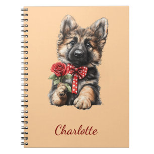 Personalized German Shepherd with Custom Name Notebook