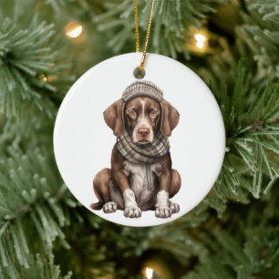 Personalized German Shorthaired Pointer Dog Art Ce Ceramic Ornament