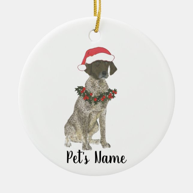 Personalized German Shorthaired Pointer (Liver) Ceramic Ornament (Front)