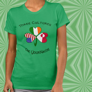 Personalized Germany Ireland USA Shamrock Women’s T-Shirt