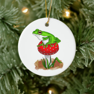 Personalized Get Froggy with It Funny Frog Ceramic Ornament