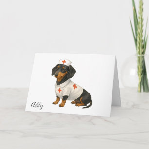 Personalized Get Well Soon Dachshund Dog Card