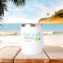 Personalized get well soon message floral white