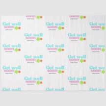 Personalized get well soon message floral white
