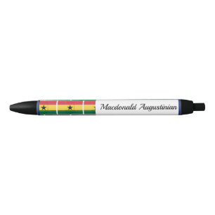 Personalized GHANA Flag Black Ink Pen