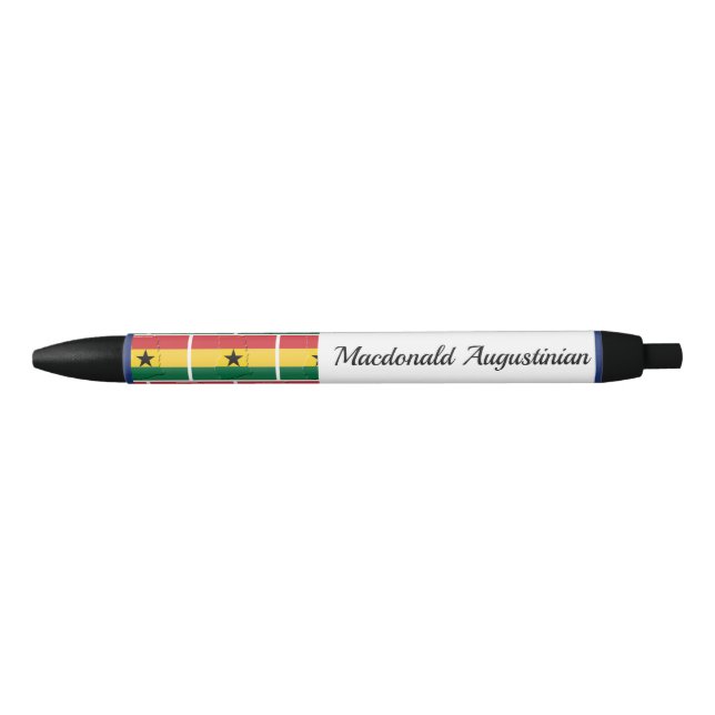 Personalized GHANA Flag Black Ink Pen (Front)