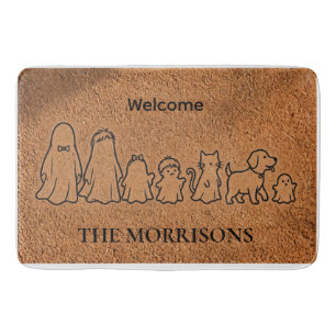 Personalized Ghost Family Monogrammed Halloween Bath Mat