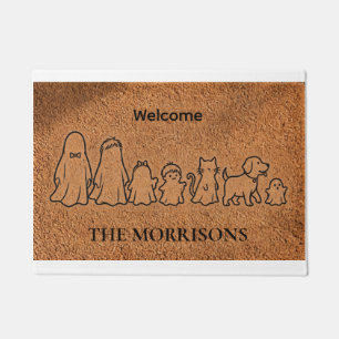Personalized Ghost Family Monogrammed Halloween  Doormat