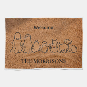 Personalized Ghost Family Monogrammed Halloween Kitchen Towel