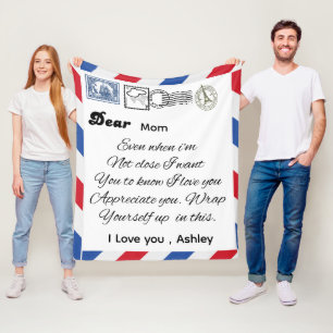 Personalized giant postcard blanket from daughter