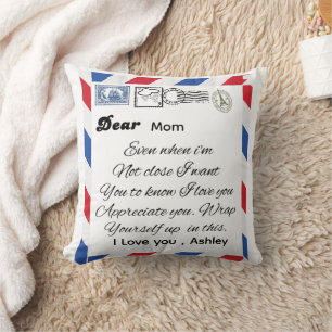 Personalized giant postcard blanket from daughter throw pillow