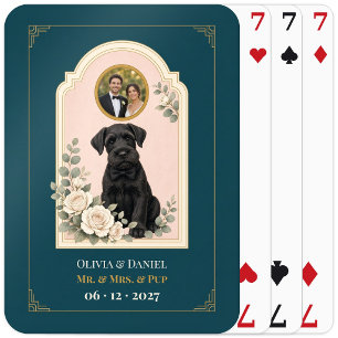 Personalized Giant Schnauzer Wedding Favour Photo Playing Cards