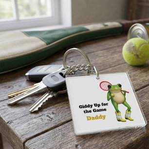 Personalized Giddy Up For The Game Daddy   Quirky  Keychain