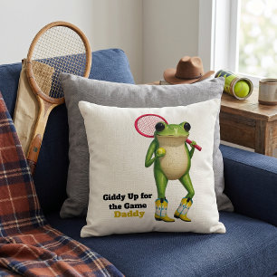 Personalized Giddy Up For The Game Daddy   Quirky  Throw Pillow