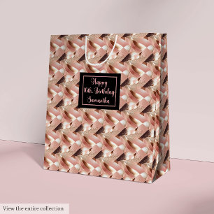 Personalized Gift Bag Rose Gold and Black Wrap