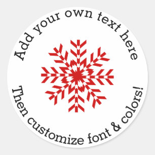 Personalized Gift, Baking or Canning Snowflake Tag
