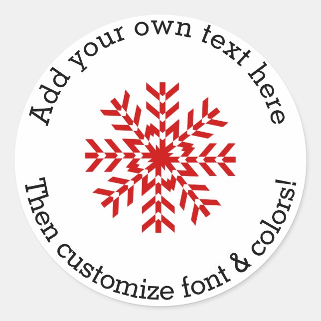 Personalized Gift, Baking or Canning Snowflake Tag (Front)