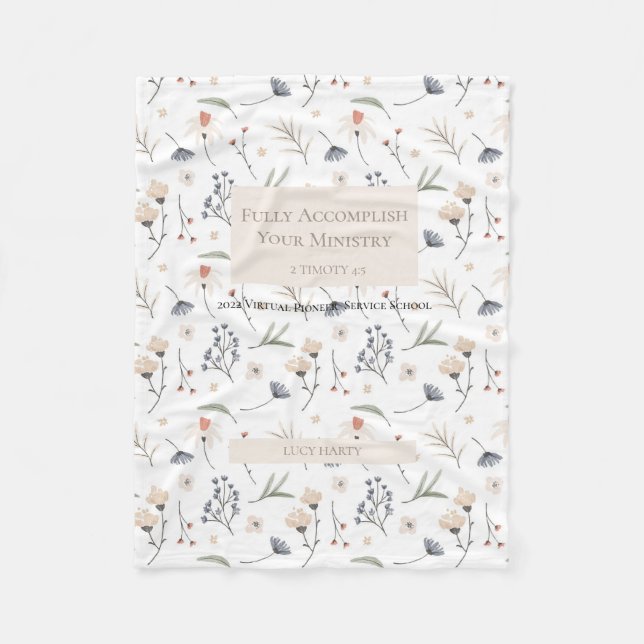 Personalized gift for 2022 JW pioneer sisters  Fleece Blanket (Front)