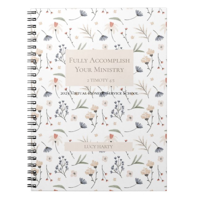 Personalized gift for 2023 JW pioneer sisters Notebook (Front)