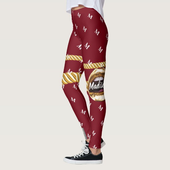 Personalized Gift for Birthday, Bride, Wedding Leggings (Left)