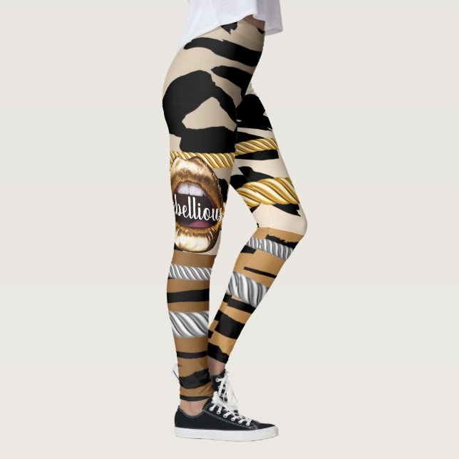 Personalized Gift for Birthday, Bride, Wedding Leggings (Right)