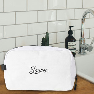 Personalized Gift for Bridesmaid Squad White Dopp Kit