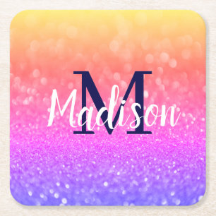 Personalized Gift for Bridesmaid, Wedding, Wife Square Paper Coaster