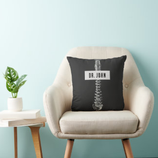 Personalized Gift for Chiropractor, Spine Doctor Throw Pillow