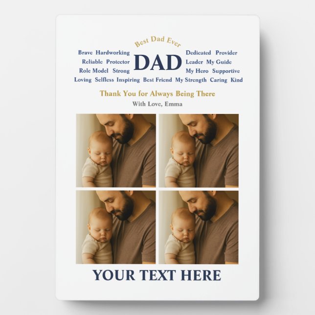 Personalized gift for dad plaque (Front)
