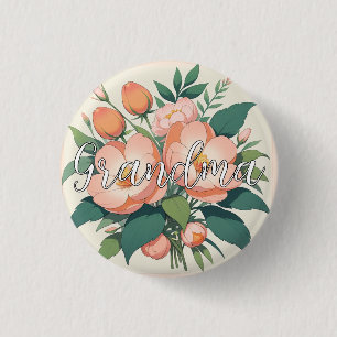 Personalized Gift For Grandma, Canvas Grandma 1 Inch Round Button