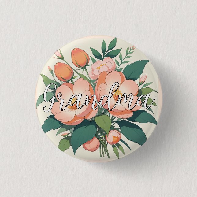 Personalized Gift For Grandma, Canvas Grandma 1 Inch Round Button (Front)