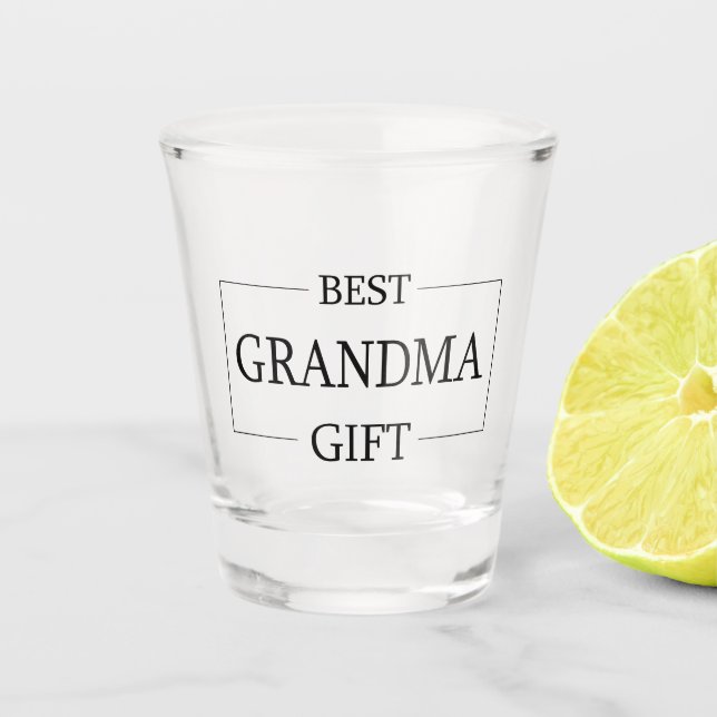 Personalized Gift For Grandma Grandmother Birthday Shot Glass (Front)