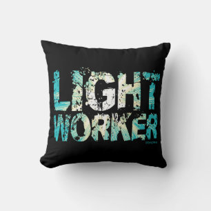 Personalized Gift for Light Workers Black Throw Pillow