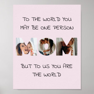 Personalized Gift For MOM Photo Collage Print